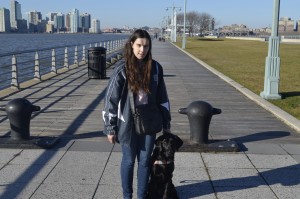 Blindbeader and Jenny waiting for a water taxi in NYC